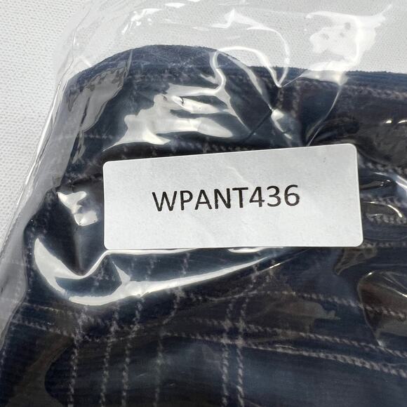 Charter Club Lexington Straight Leg Navy Blue/Black Plaid Corduroy Pants Size 12 - Picture 10 of 11